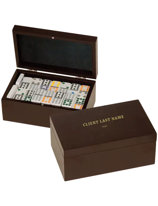 Rosewood Double Twelves 91 Piece Dominos Set w/Text